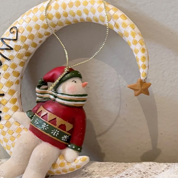 THREE CHRISTMAS MOON ORNAMENTS DESIGNED BY DEB STRAIN - Picture 3 of 5